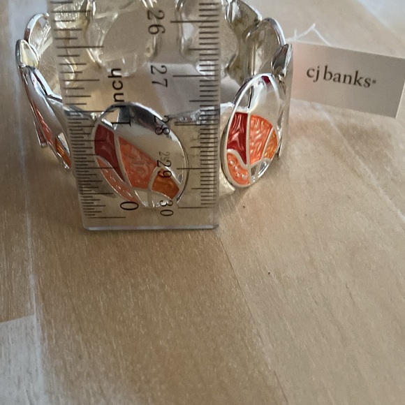 New CJ Banks orange and silver stretchy bracelet - Picture 2 of 4